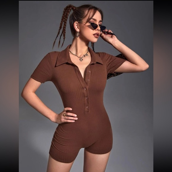 Brown unitard jumpsuit - Picture 5 of 5